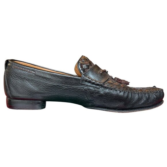 Mezlan Neil Back Brown Leather Woven Tassel Loafer Shoes Mens Size 11.5 M Spain main image 7